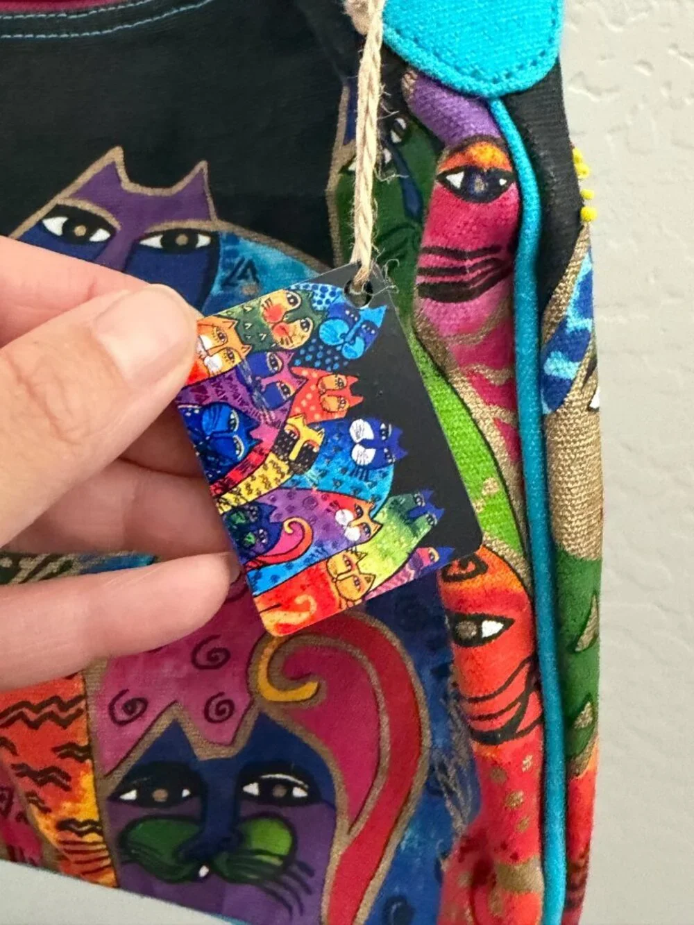 Laurel Burch Colorful Cat Crossbody Purse